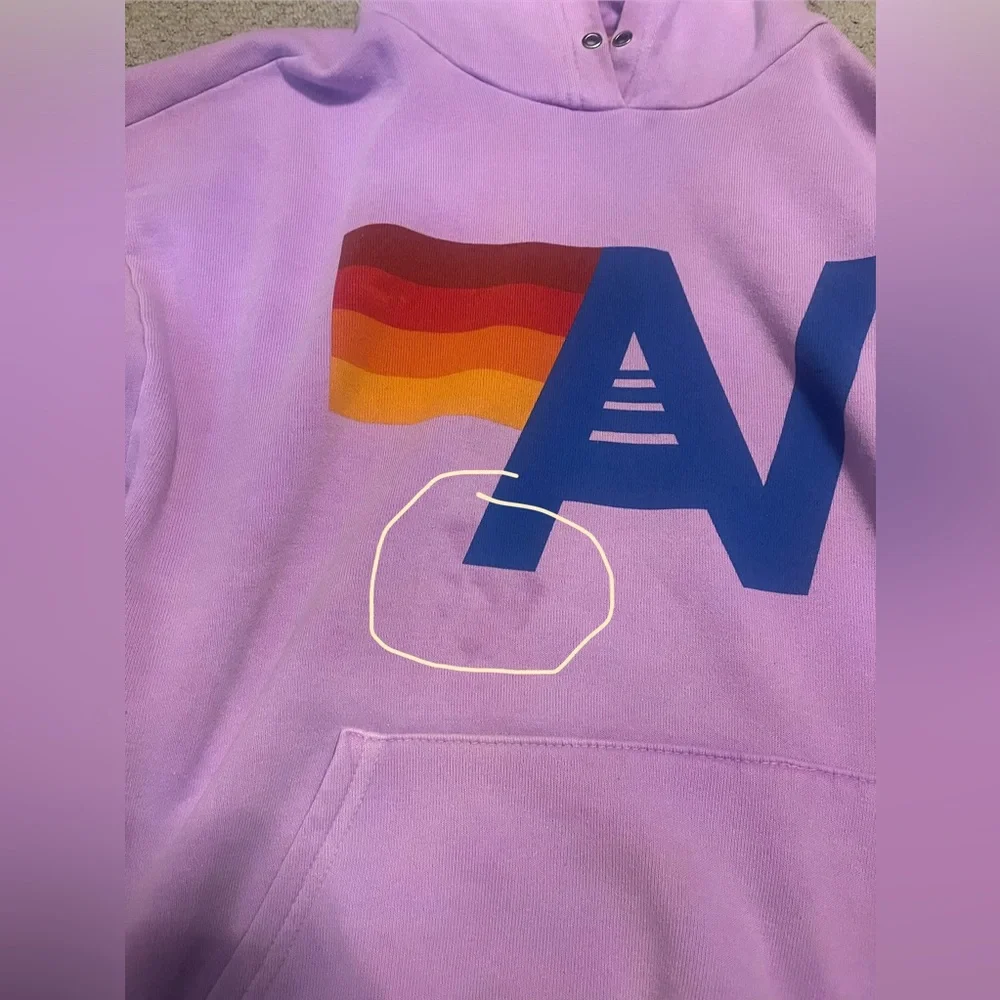 AVIATOR NATION LOGO PULLOVER RELAXED HOODIE - NEON PURPLE - Picture 5 of 8